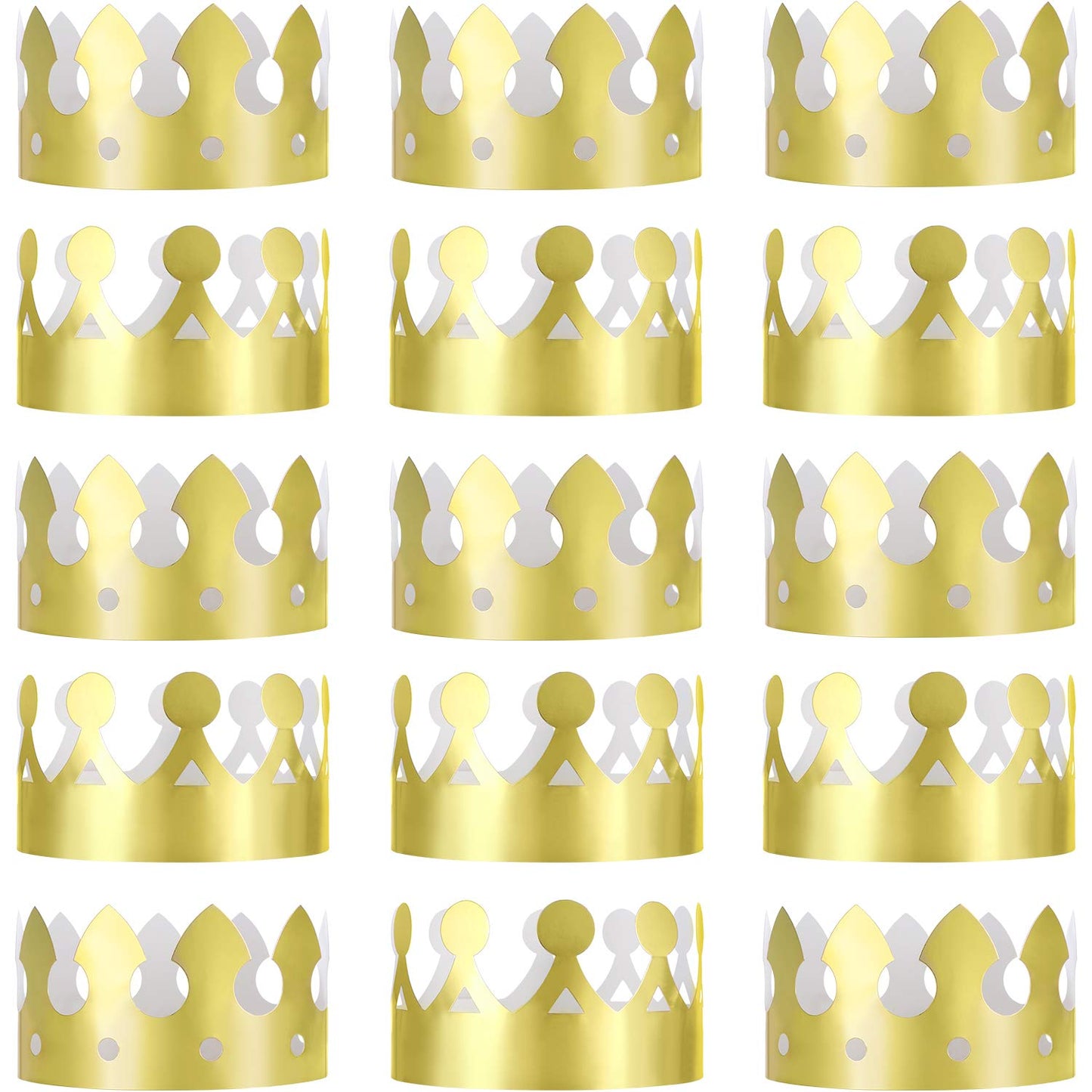 JOVITEC 24 Pcs Gold Paper Crowns Golden King Crown Foil Gold Hat for Birthday Celebration Baby Shower Photo Props