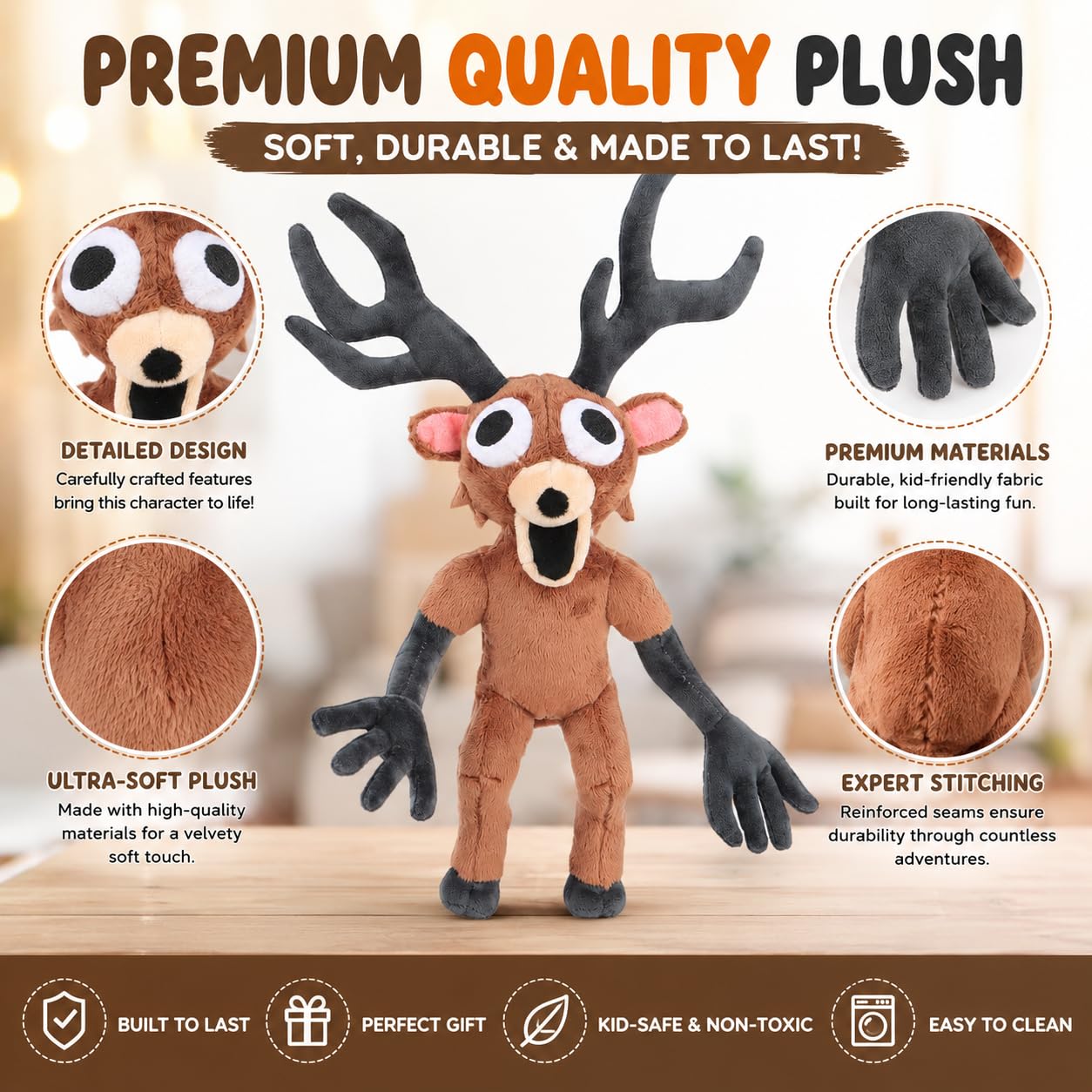 GUUZOGG 99 Nights in the Forest Plush Toy, 15 Inch The Deer from 99 Nights in the Forest Stuffed Animal Plushies for Game Fans, Collectible Gift