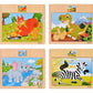 CCLIFE Wooden Jigsaw Puzzles Set for Kids 2-5 Years 12 Piece Colorful Wooden Educational Animal Puzzles (4 Puzzles)