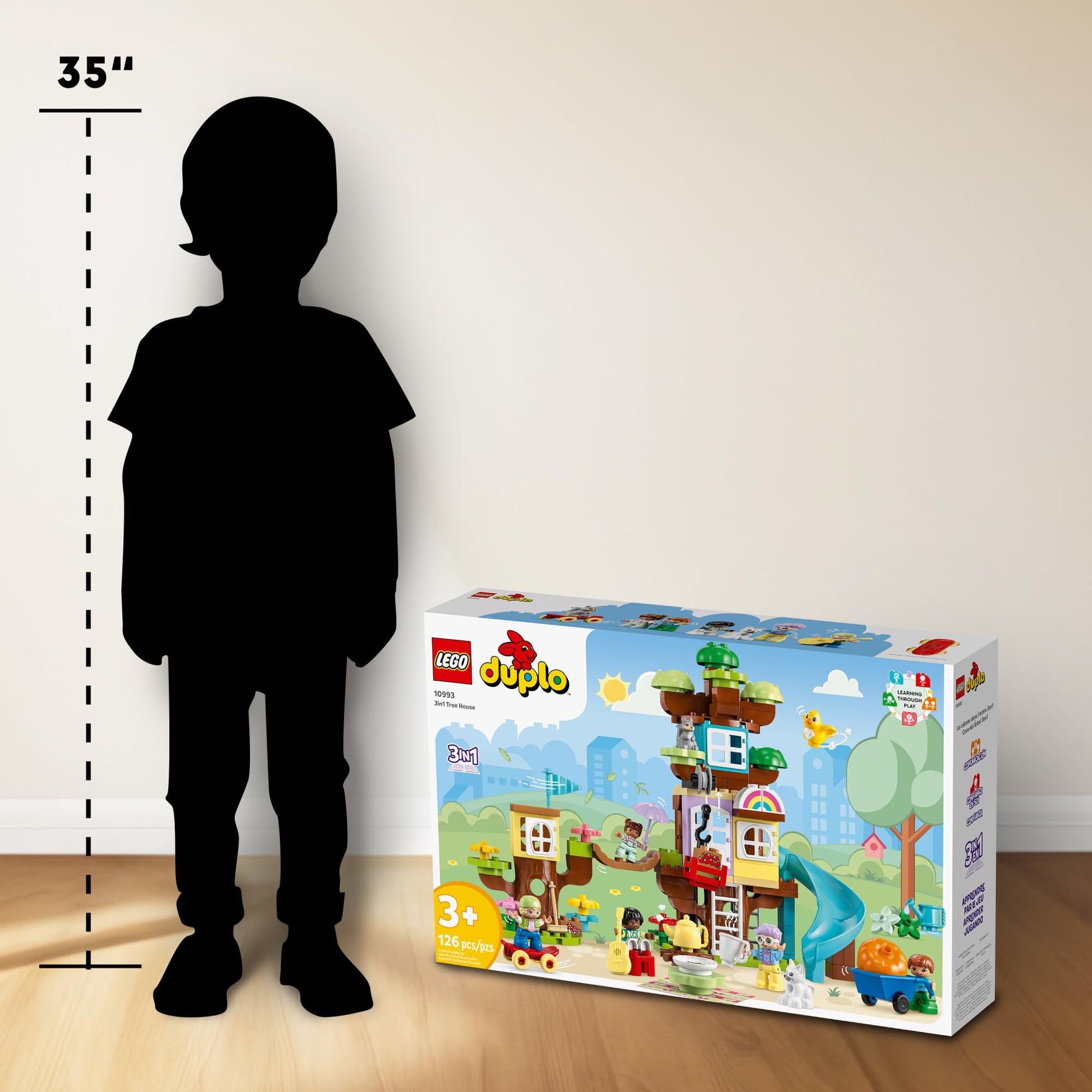 LEGO DUPLO 3 in 1 Tree House Building Toy - Gift for Christmas - Pretend Playset for Toddlers, Ages 3+ - W/ 8 Figures - Fine Motor Skill Development