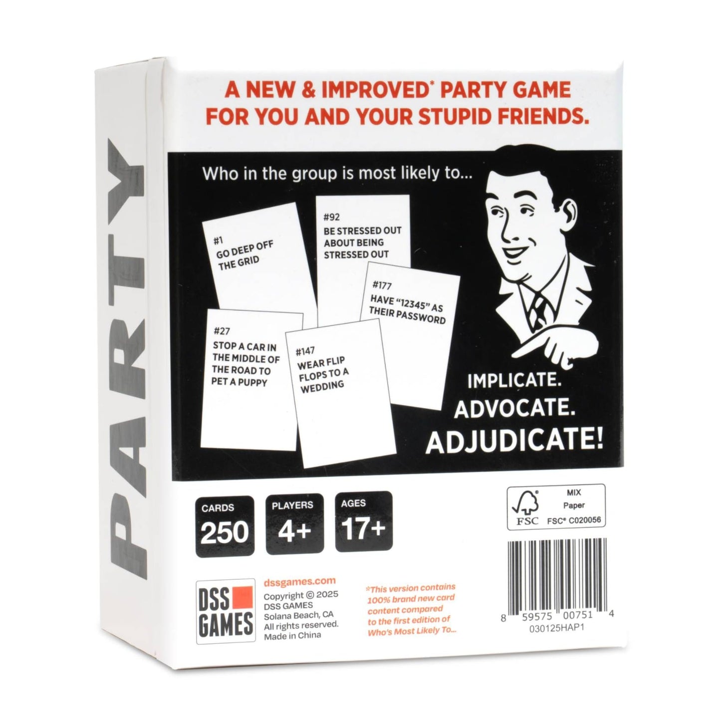 DSS Games Who’s Most Likely to… [Core Game with 100% NEW Cards | A Party Card Game for Adults, Teens, Girls Night, Groups, Bachelorettes, Game Night