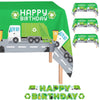 Oojami 3 Pack Table Cover Garbage Truck Theme Tablecloth Large Size 108" x 54" Includes 1 Happy Birthday Banner