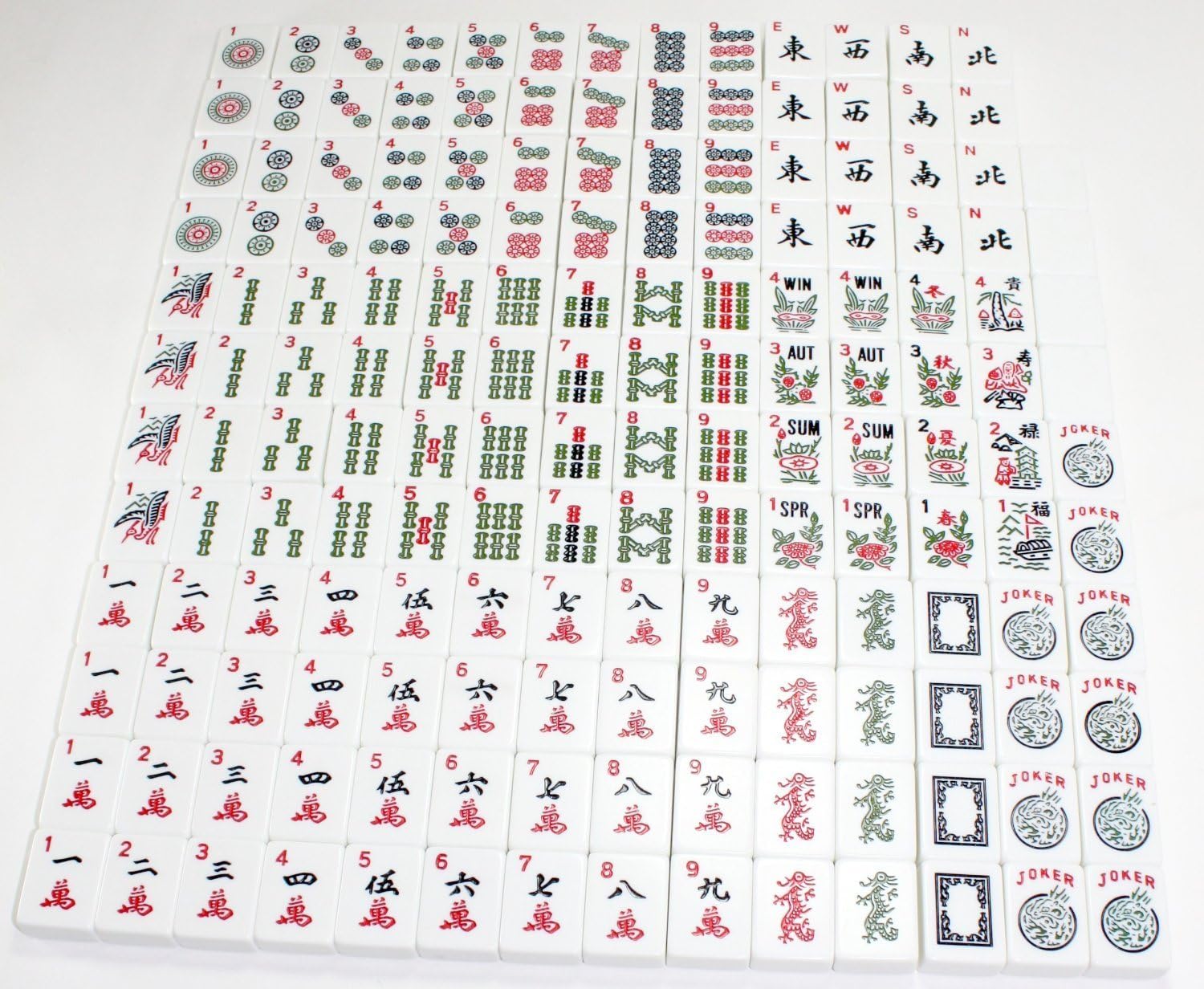 C&H Solutions Western Style,American Mahjong Tiles Only - The Classic (A Type), Set of 166 Pcs