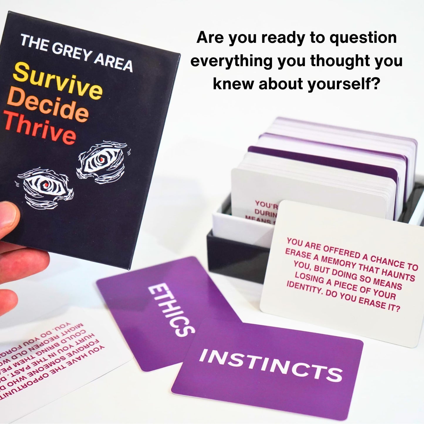 fa9eel The Grey Area Card Game - 150 Decision Making and Survival Questions for Adults, Teens, and Couples - Fun Party Game & Conversation Starter