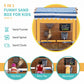 Kids Large Wooden SandBoxes with Roof, Pipleo Outdoor Sand Box Play w/Canopy for Backyard Garden Beach, Sand Pit for Beach Patio Outdoor, [Adjustable