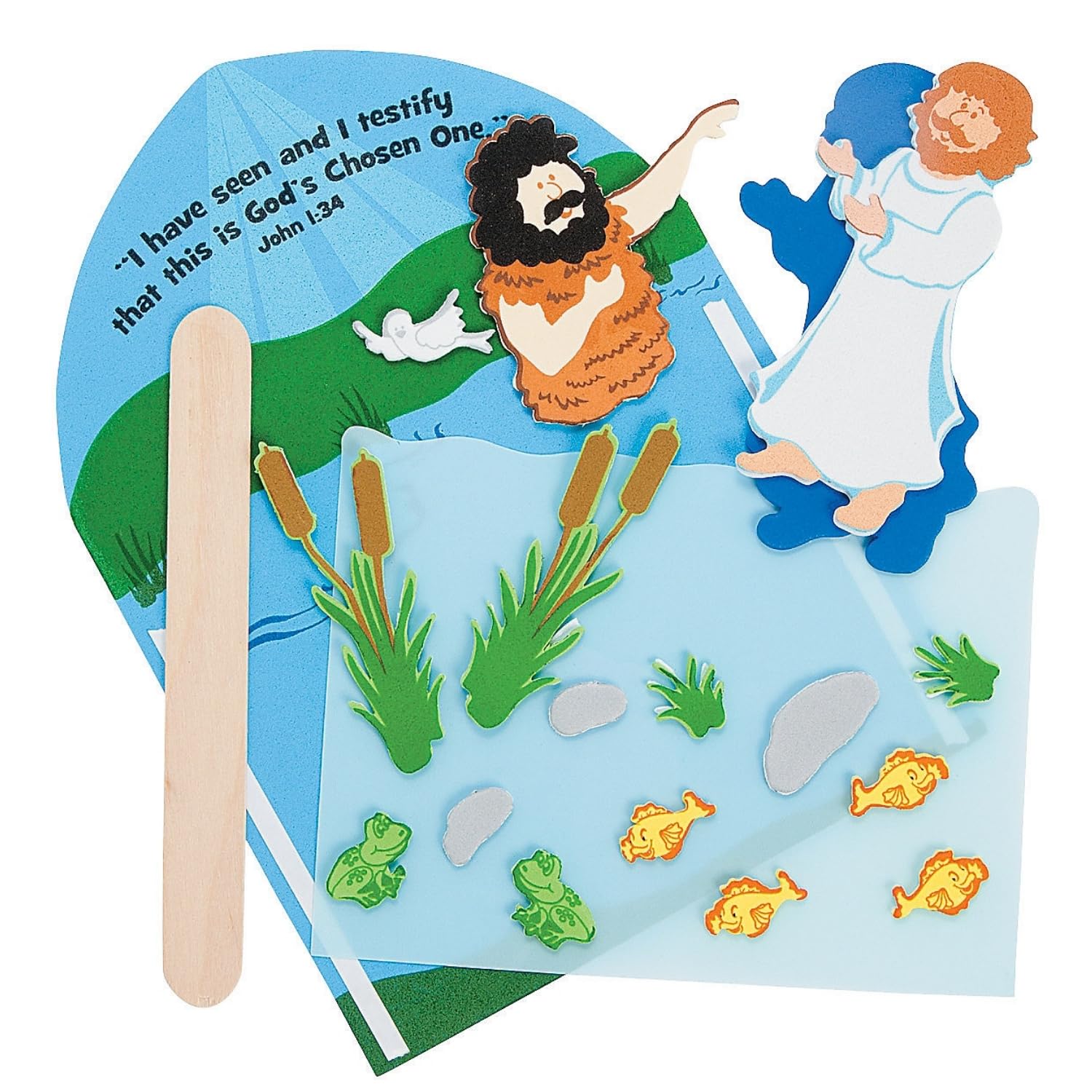 Fun Express Baptism of Jesus Acetate Craft Kit Creative Kids Crafts Religious Activities Home & Classroom Fun Perfect for Religious Education Sunday