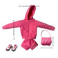 AQQeenmiu Fashion Doll Clothes Set, Pink Hoodie Outfit with Shorts, Bag and Shoes, for 11.5-12 Inch Dolls, 1/6 Scale Figure Clothing