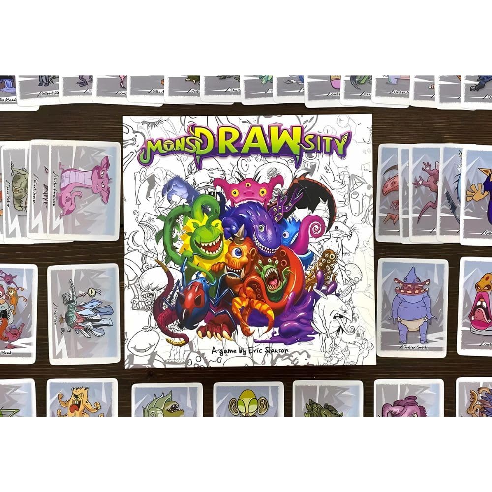 Deep Water Games MonsDRAWsity, Drawing Party Game Based on Verbal Description, Take Turns Describing & Drawing a Bizarre Monster - Be The Player Whose