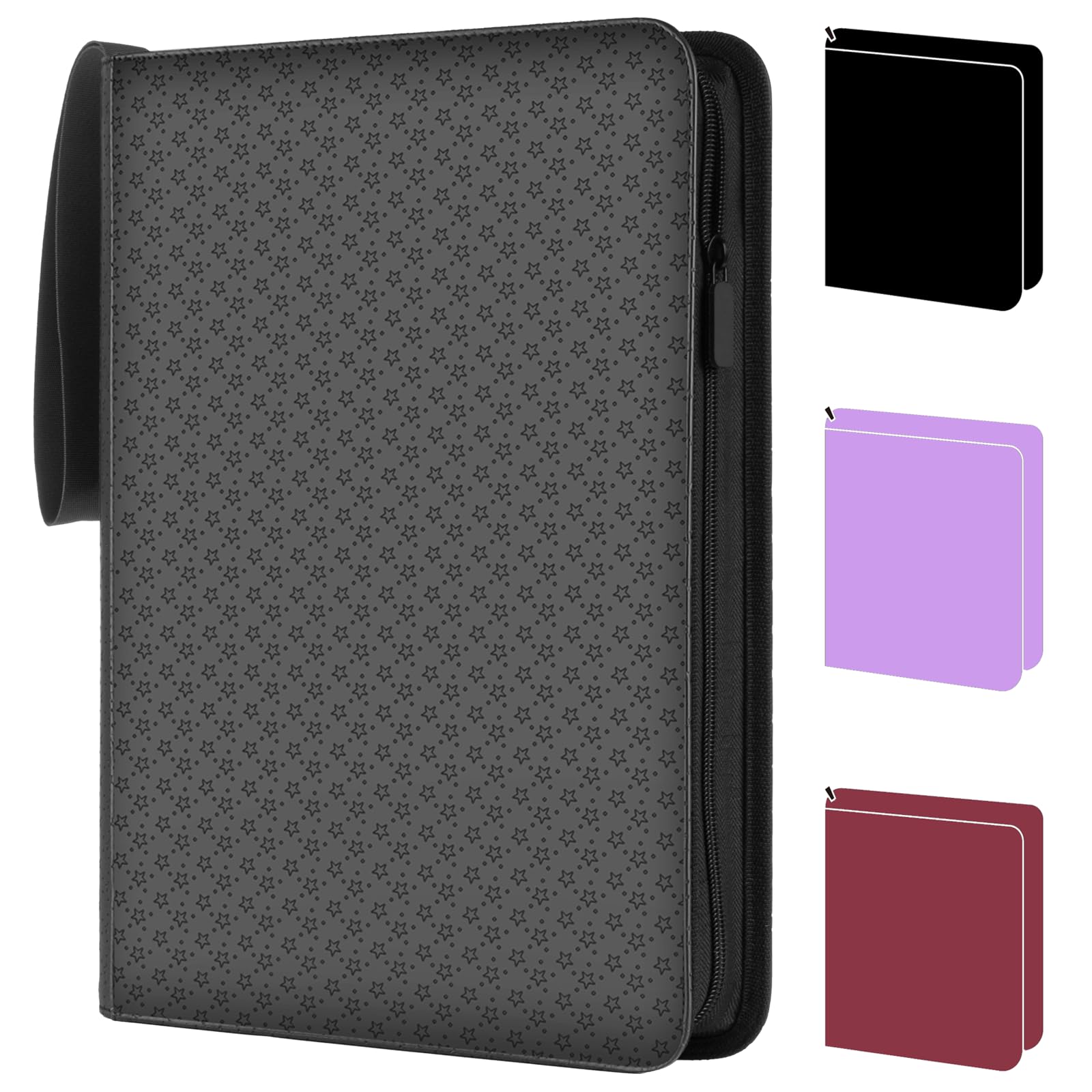 Card Archiver Side-Loading Card Binder, 432 Cards, PU Leather, Black