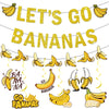 Banana Party Decorations Banana Birthday Decorations Let's Go Bananas Banner Hanging Swirls for Fruit Themed Party Decorations