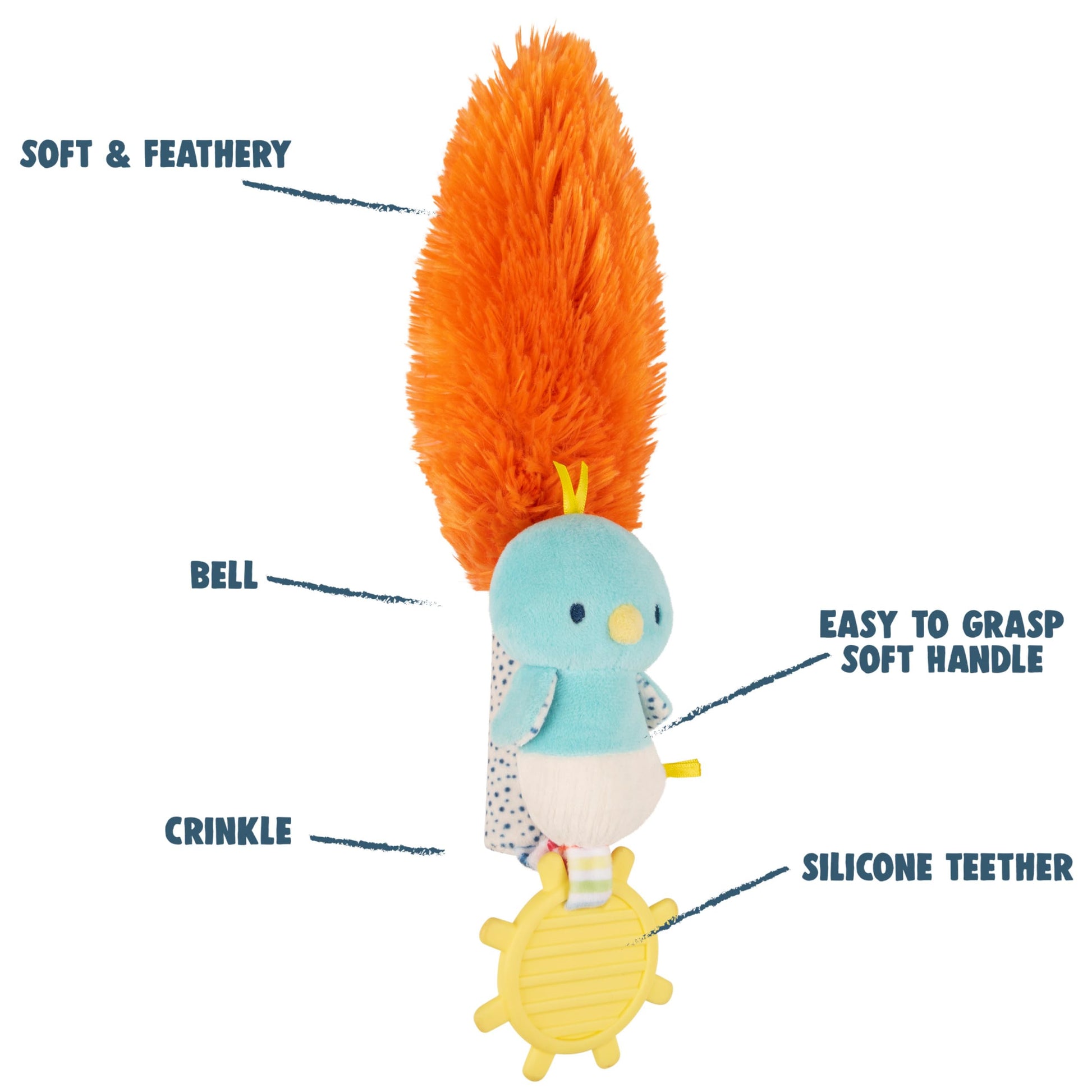 GUND Baby Tinkle Crinkle Play Together Birdie 12” Sensory Toy for Babies