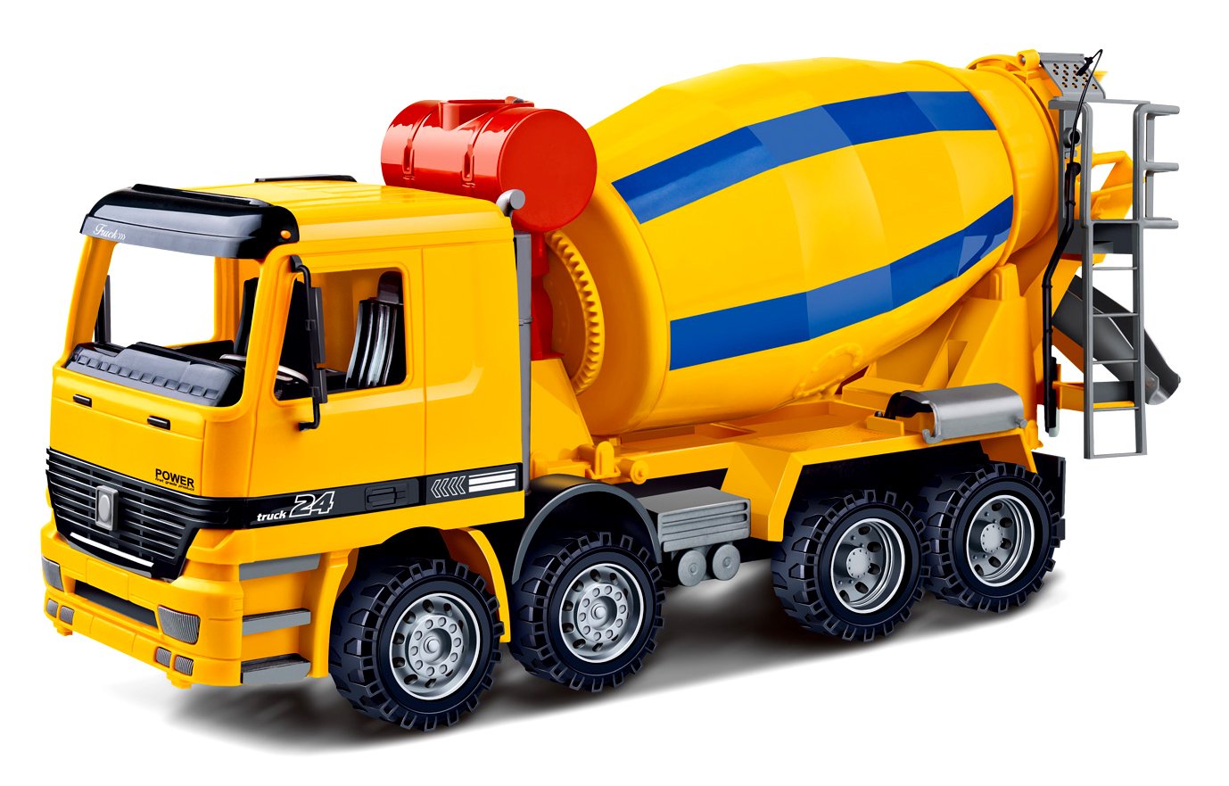 14” Large Cement Mixer Truck Big Construction Vehicle Toy Friction Powered Oversized Pretend Toy Gifts Toy for Toddlers Boy Toys Age 5-6 Years Old