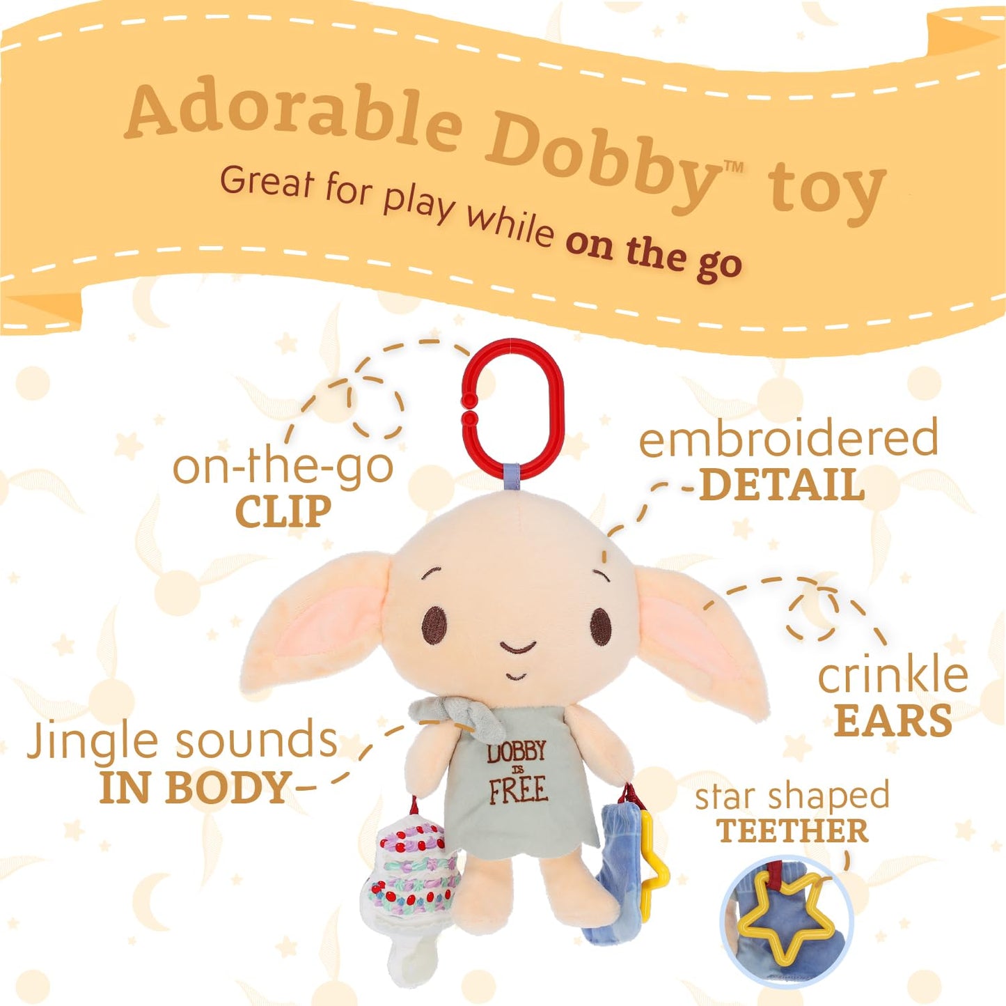 Kids Preferred Harry Potter Dobby On the Go Activity Toy for Newborns and Babies