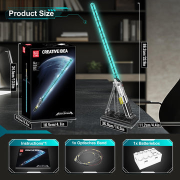 Mould King 10139 Lightsaber Building Set, Light Saber with Stand, Rechargeable LED Light Sword for Adult Birthday Thanksgiving Xmas Toys Gift