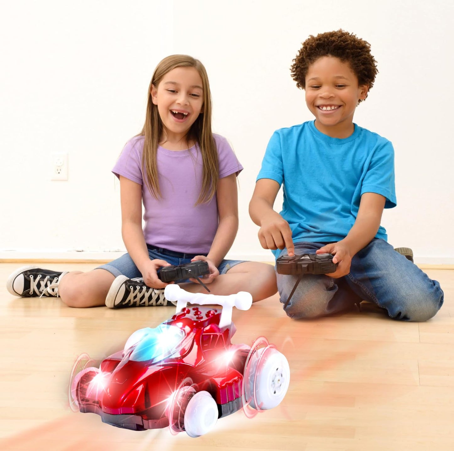Mindscope Red Hoverquad Radio Control Stunt Action Light Up LED Vehicle 27 MHz