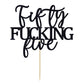 Fifty Fucking Five Cake Topper - Happy 55th Birthday Cake Decor - Cheers to 55 Years Birthday Party Decorations Supplies, Black Glitter