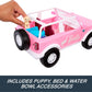 Hot Wheels RC Barbie Ford Bronco Remote-Control Toy Car, RC Vehicle with Puppy Accessory, Dog Bed & Bowl, Plus Stickers for Customization, Fits 2