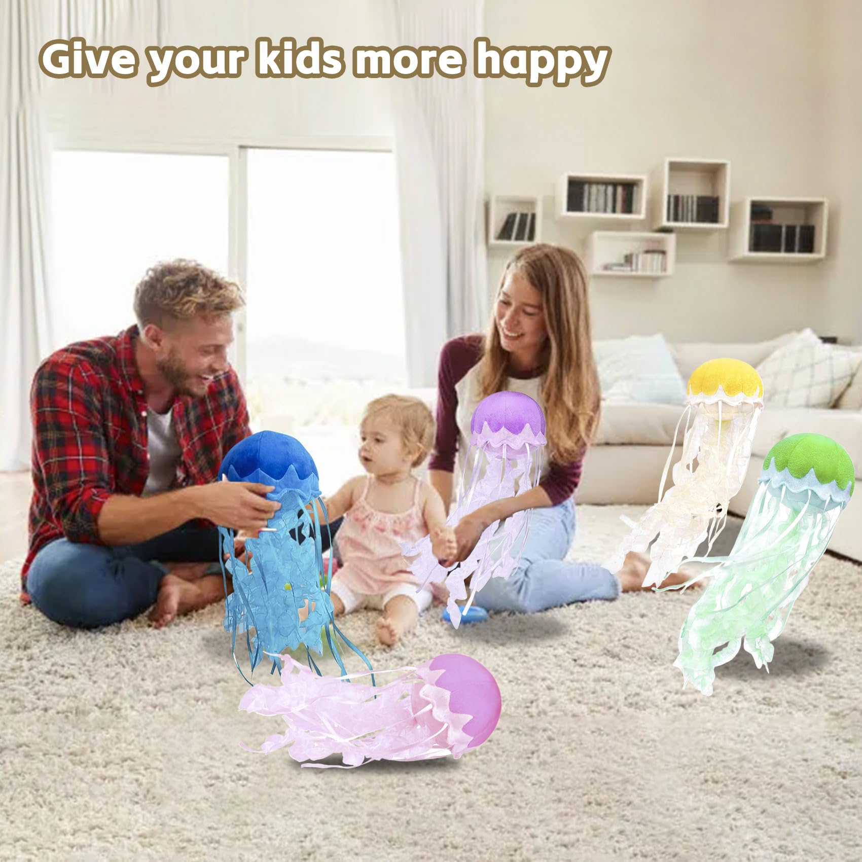 KAYBOBEZK Jellyfish Plush, Jellyfish Stuffed Animal Toy, Simulation Cute Blue Jelly Fish Plush Pillow Room Decor Toy, Unique Plush Gifts for Kids Cute