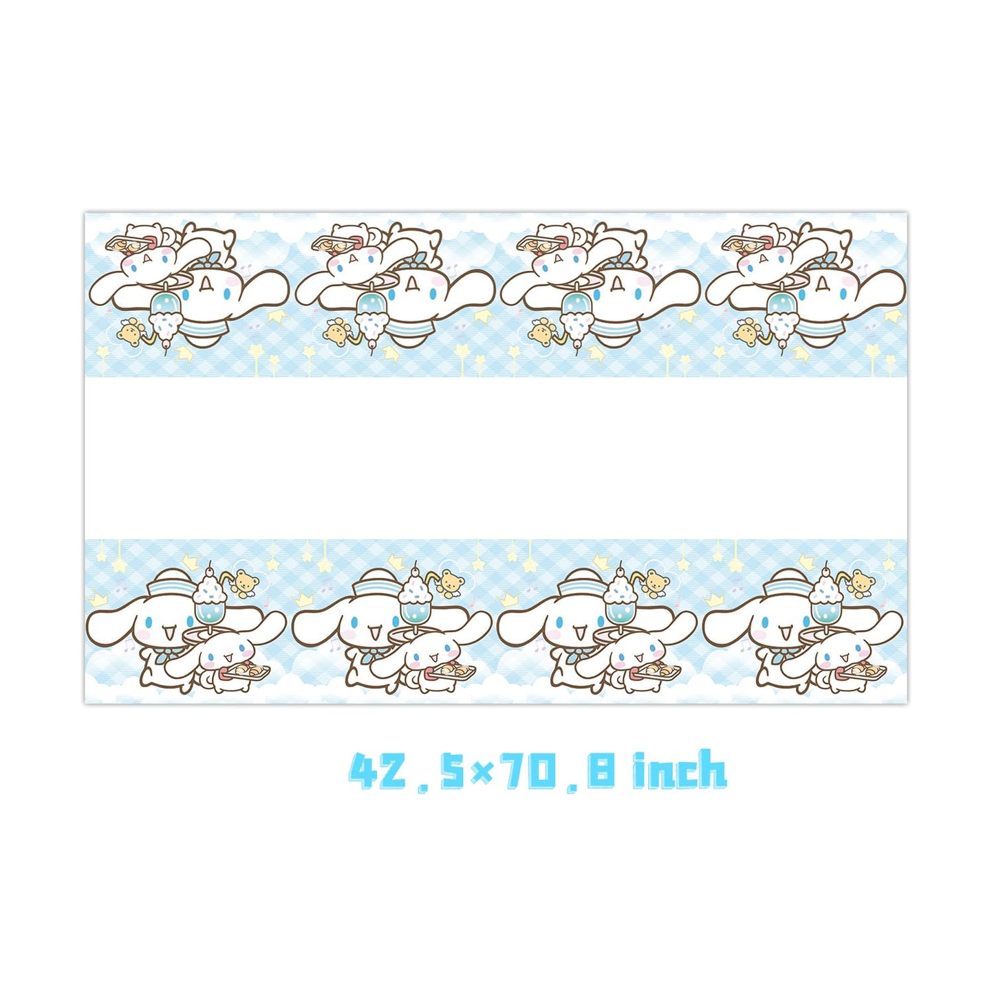 MUSNOW 2Pack Cinnamoroll Tablecloth Disposable Tablecloth Birthday Party Supplies and Decorations for Kid Boy Baby Shower Rectangle Tables 70"X42"