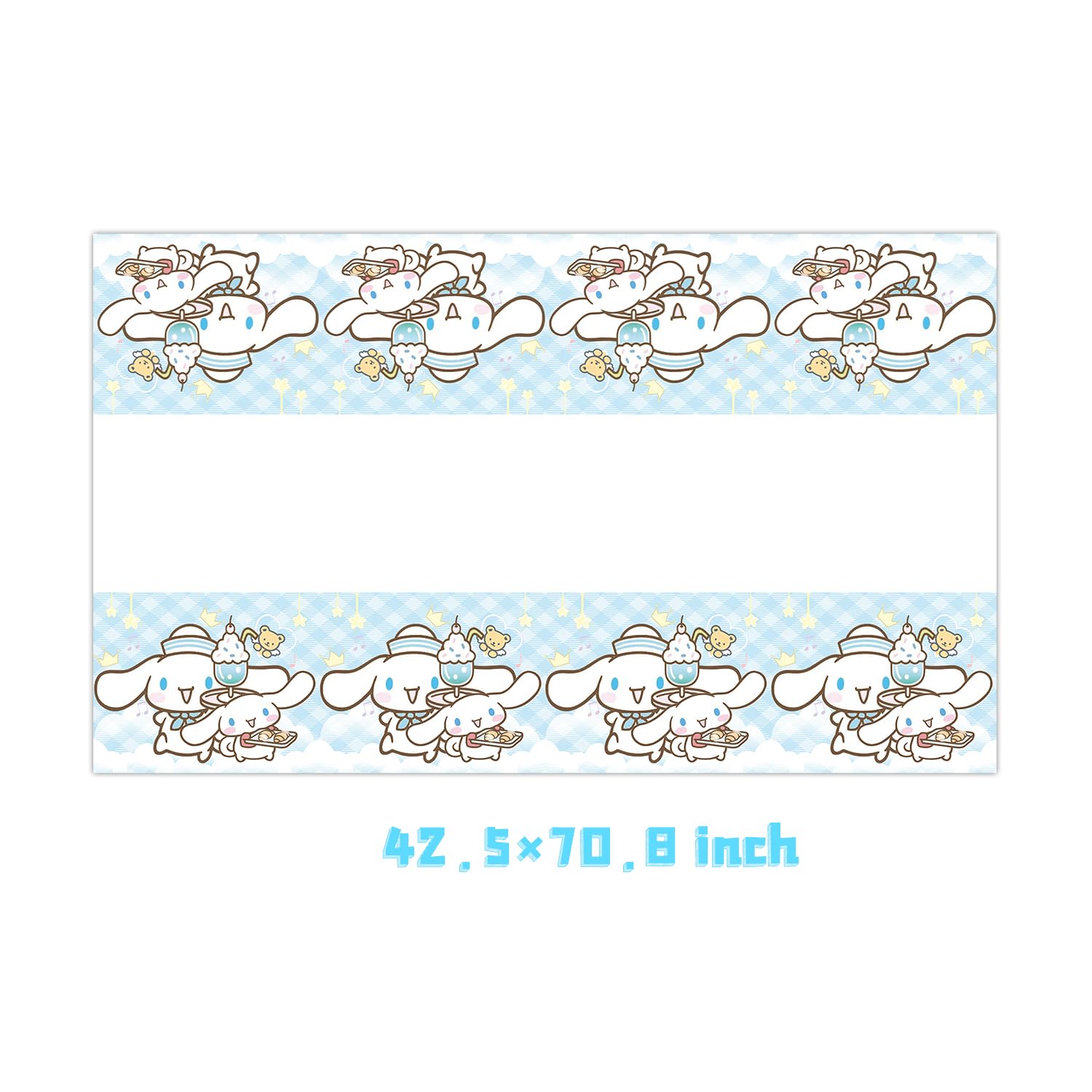 MUSNOW 2Pack Cinnamoroll Tablecloth Disposable Tablecloth Birthday Party Supplies and Decorations for Kid Boy Baby Shower Rectangle Tables 70"X42"