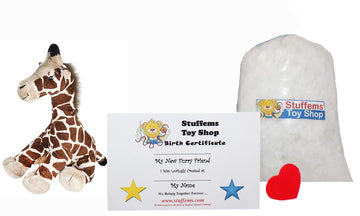 Stuffems Toy Shop Make Your Own Stuffed Animal Mini 8 Inch Gerry the Giraffe Kit - No Sewing Required!