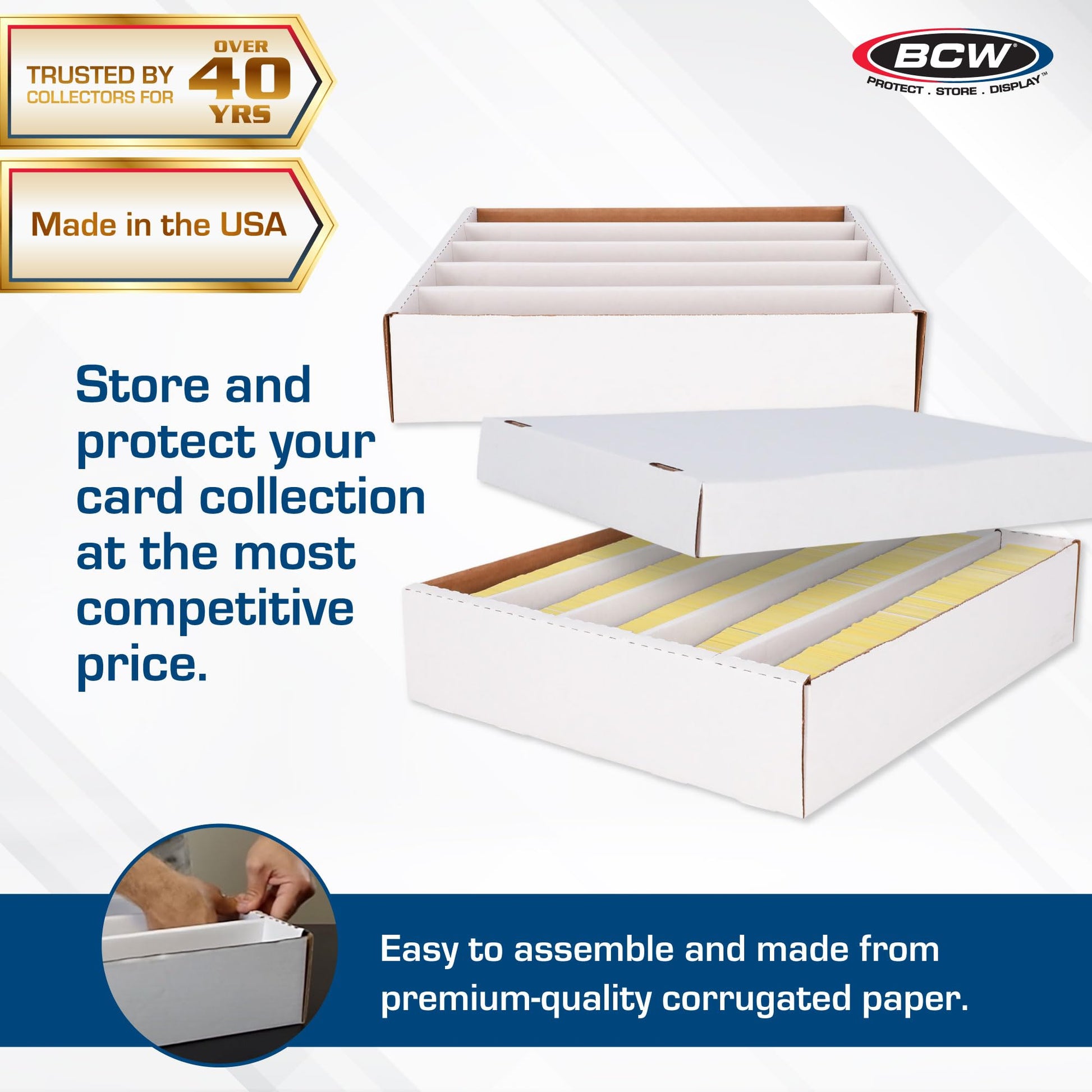 BCW Super Monster 5-Row Trading Card Storage Box, 2 Pack | Holds 5000 Standard Cards or 7000 Gaming Cards | Card Storage for Baseball, Basketball &
