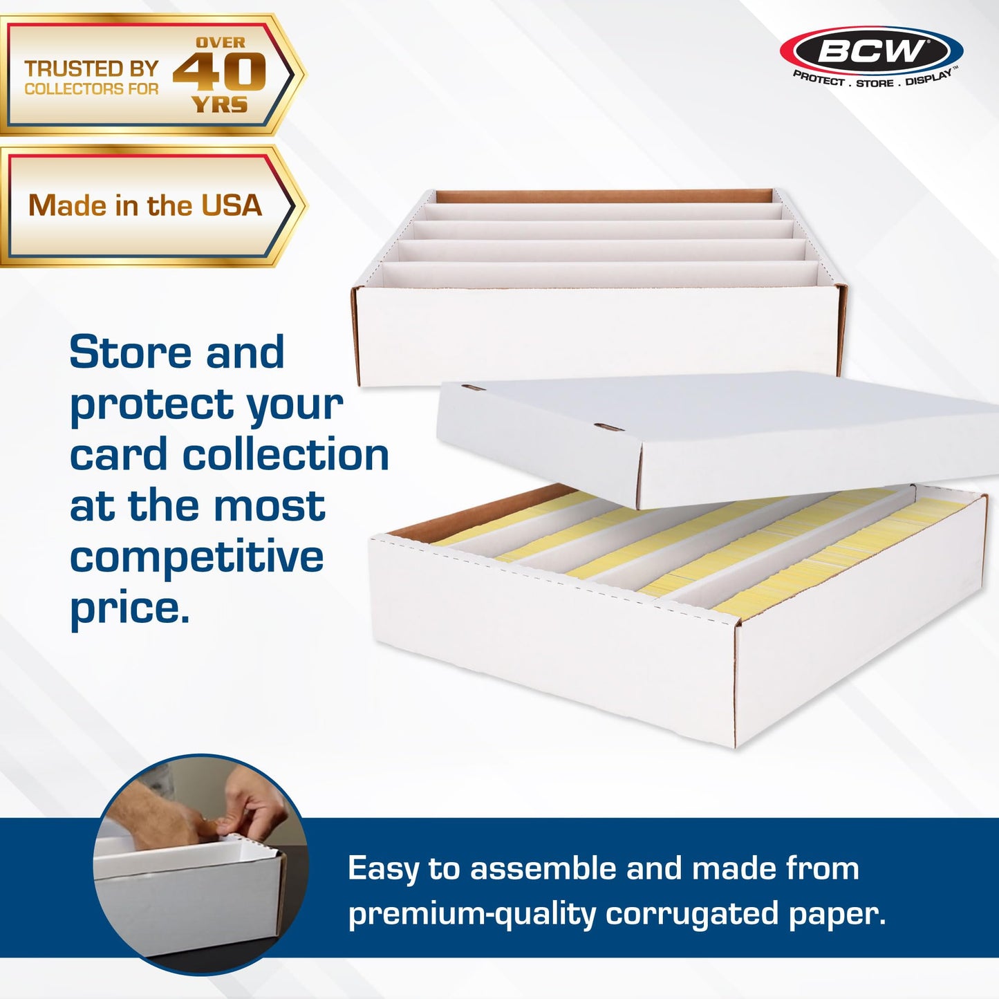 BCW Super Monster 5 Row Trading Card Storage Box - 5ct | Holds 5000 Standard Trading Cards & 7000 Gaming Cards | Card Storage Box for Basketball