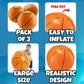 24-Inch Giant Inflatable Basketballs - Blow Up Party Decoration - 3 Pack