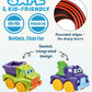 Race Car Bath Toy Set for Toddlers 3+ - 1.5m Flexible Bathtub Track with 2 Ways to Mount, Includes 2 Waterproof Cars + Blue Dinosaur Mesh Storage Bag