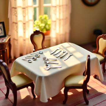 12 Pcs Silver 1/12 Miniature Silverware Knife Fork Spoon 12Pcs Set Dollhouse Decoration Accessories, Miniature Dollhouse mini Knives for Cupcake