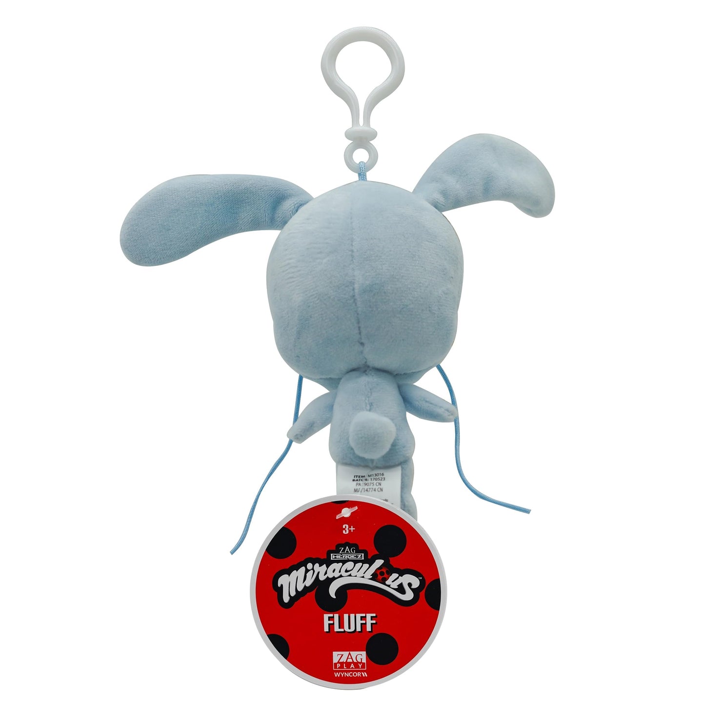 Miraculous Ladybug Kwami 5-inch Lifesize Backpack Keychains - Fluff The Rabbit Clip-On Toys - Portable Ladybug and Cat Noir Accessories, Keychain