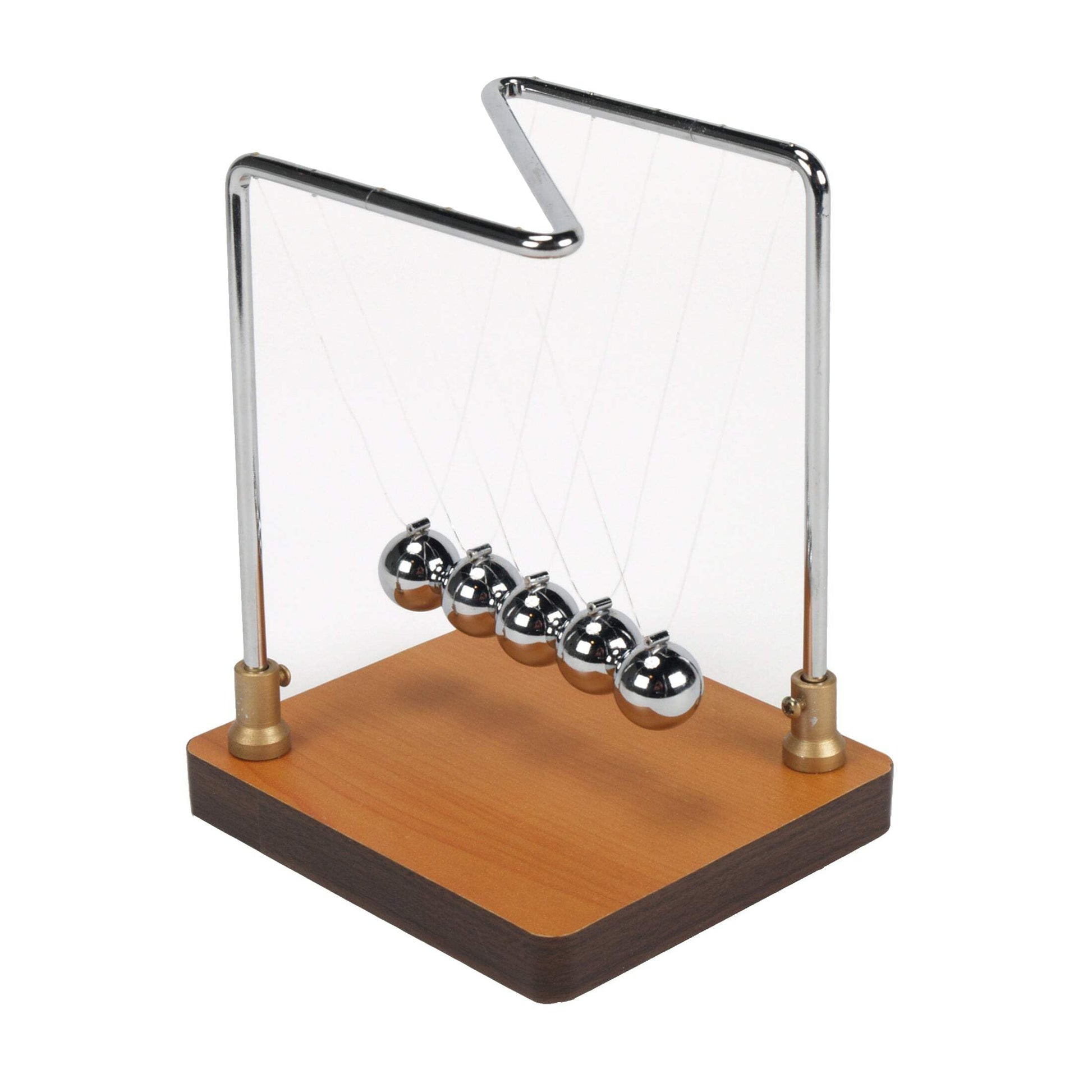 GSC International 1379 Newton’s Cradle 5x4.5x6.5 in Desktop Physics Demo - Energy and Momentum Conservation Tool for STEM Education, Teachers