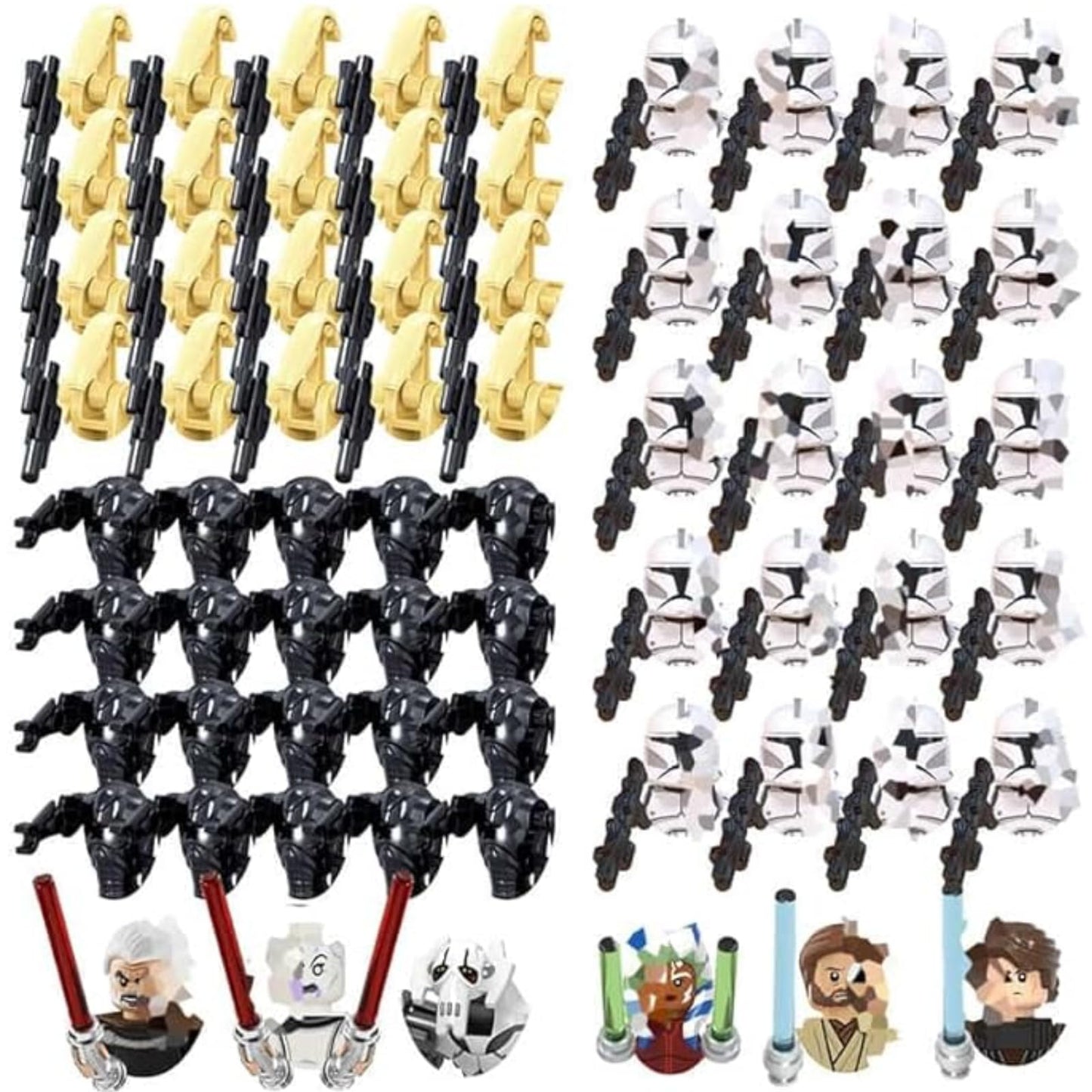 CLNXMT Military Building Blocks Set,66PCS Mini Building Blocks Figures Toy Set, Space War Clone Figures Storm Trooper, with Weapons Set