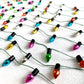 Peachcor Christmas Lights String of Miniature, Dollhouse Miniature Fake Light, Christmas Tree Fairy Lights Decorative, Metalic Multicoloured Dollhouse