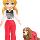 Polly Pocket Doll & Accessories, Masque ‘N Match Costume Pack with 3-Inch Small Doll, Pet, 4 Costumes for Doll & for Pet