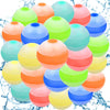 Reusable Water Balloons, Quick Fill Self-Sealing Water Bomb Balloons, Refillable Silicone Water Splash Ball with Mesh Bag for Kids Summer