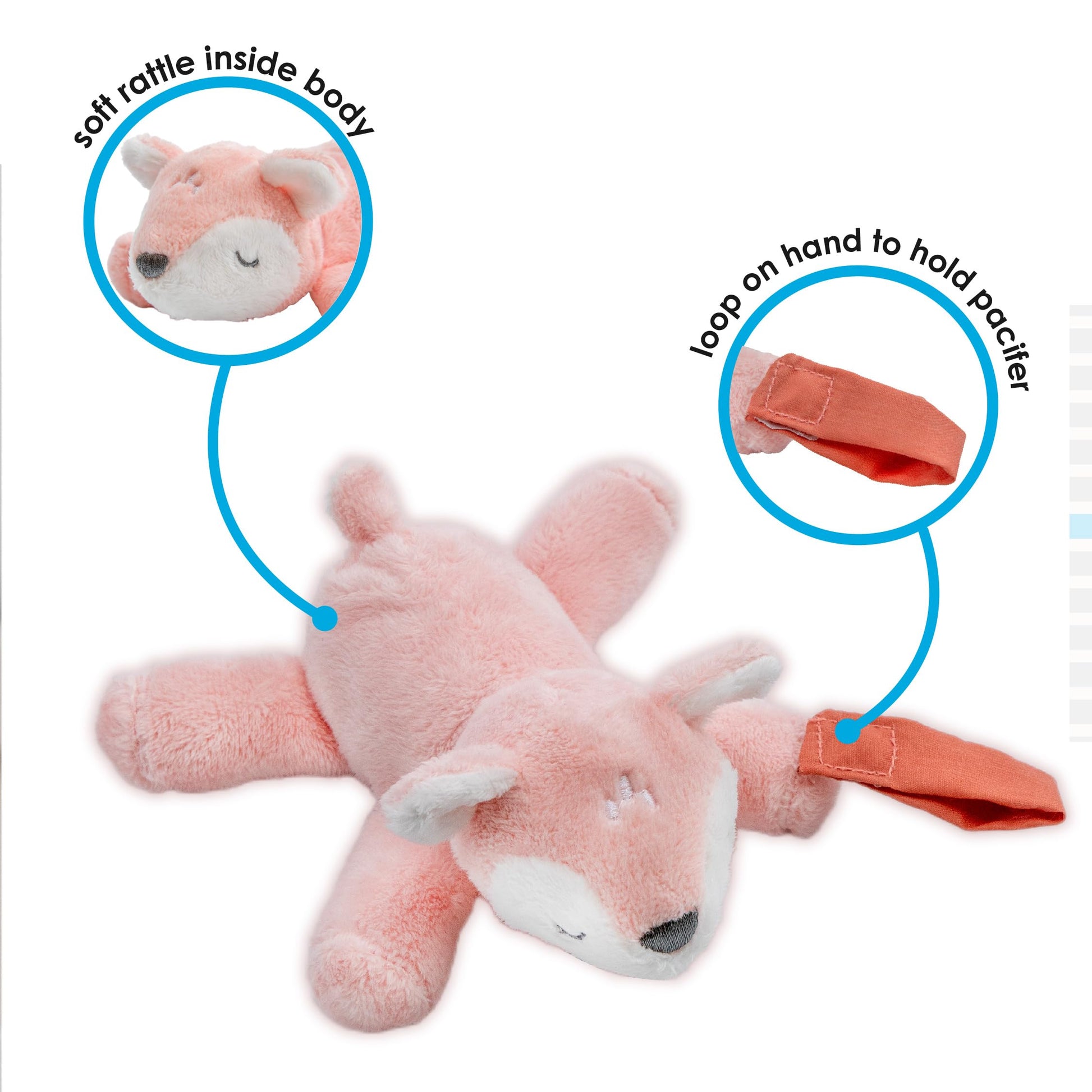 Carter's Fawn Plush Rattle with Loop Teether for Infants and Babies