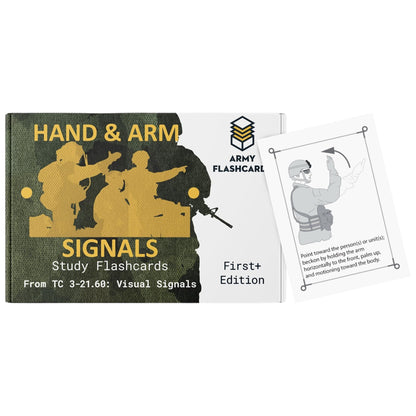 Army Flashcards - Military Hand and Arm Signals | 100 of The Most Important Visual Hand and Arm Signals | from The Army Training Circular TC 3-21.60