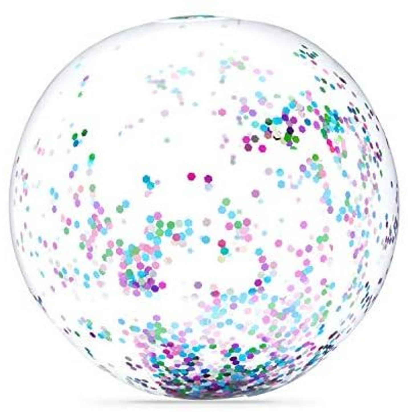 Blue Panda Inflatable Glitter Beach Balls - 20-Inch, 4-Pack, Gold & Turquoise - Confetti Beach Balls & Pool Party Decor