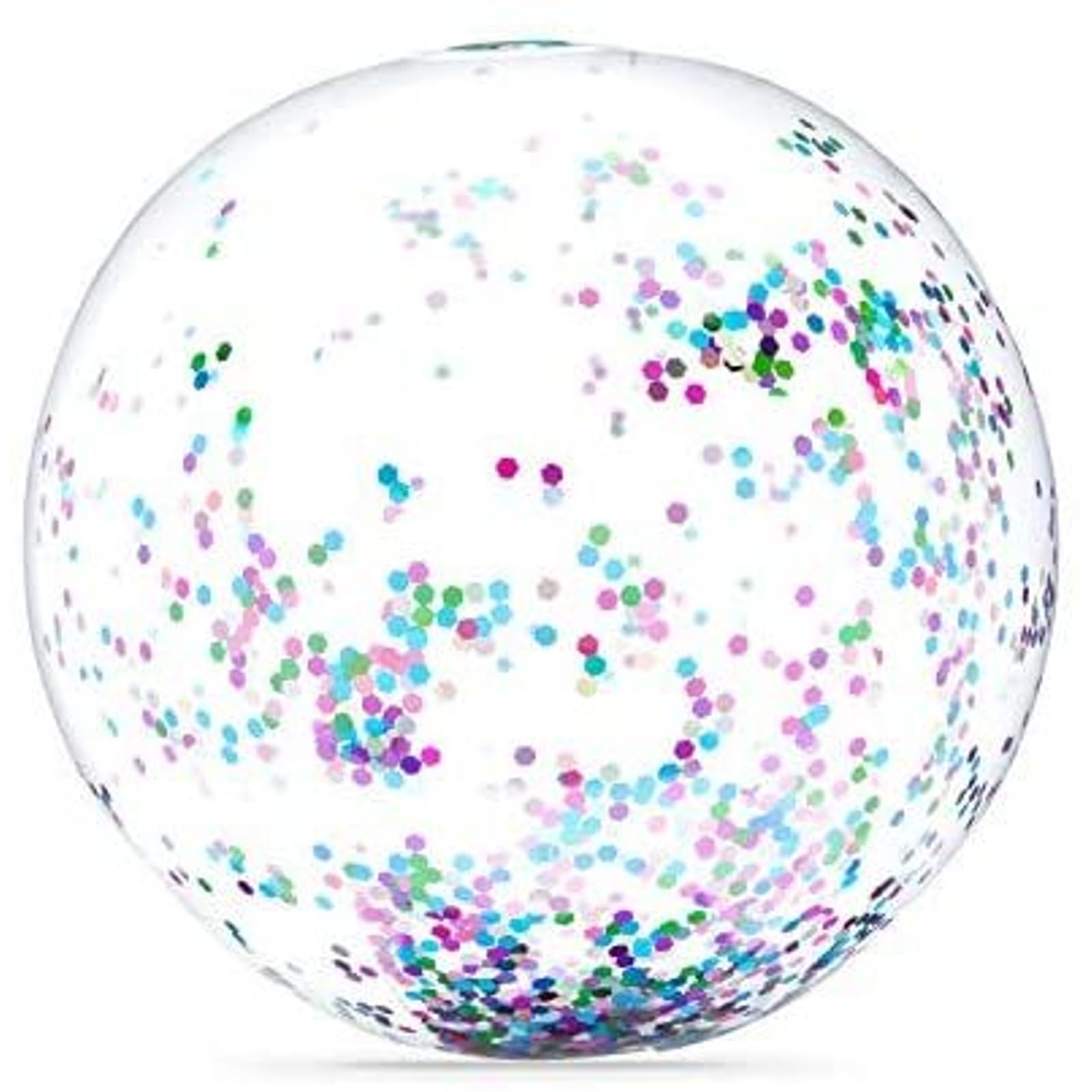 Blue Panda Inflatable Glitter Beach Balls - 20-Inch, 4-Pack, Gold & Turquoise - Confetti Beach Balls & Pool Party Decor