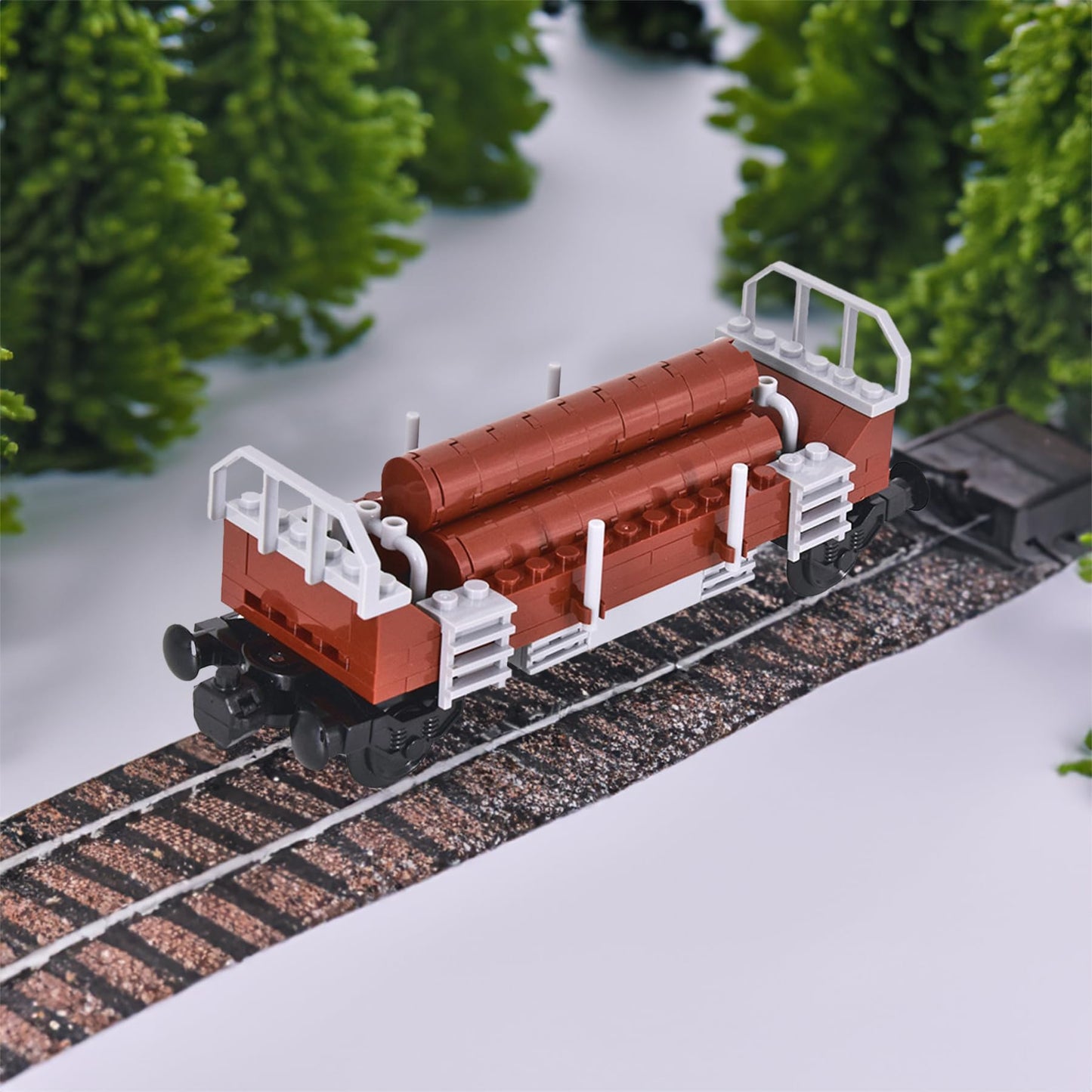 FLOWER LEGEND 6IN1 City Freight Train Car Building Set, DIY Cargo Train Toys for Teens and Adults, Compatible with Lego 630 Building Accessory, M8001