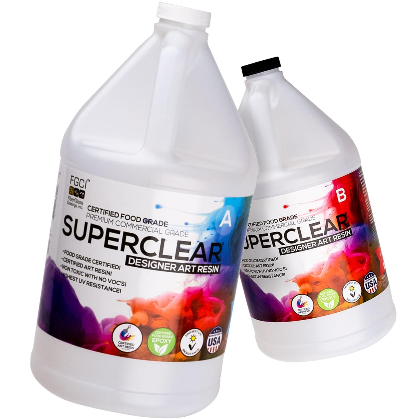 Superclear Designer Art Resin 2 Gallon Kit, Clear Epoxy for Crafts & Art