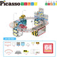 PicassoTiles Magnetic Tile Race Car Track Building Set with 2 Trucks Street Signs Stadium Accessories Construction Toy for Kids Age 3 Plus STEAM