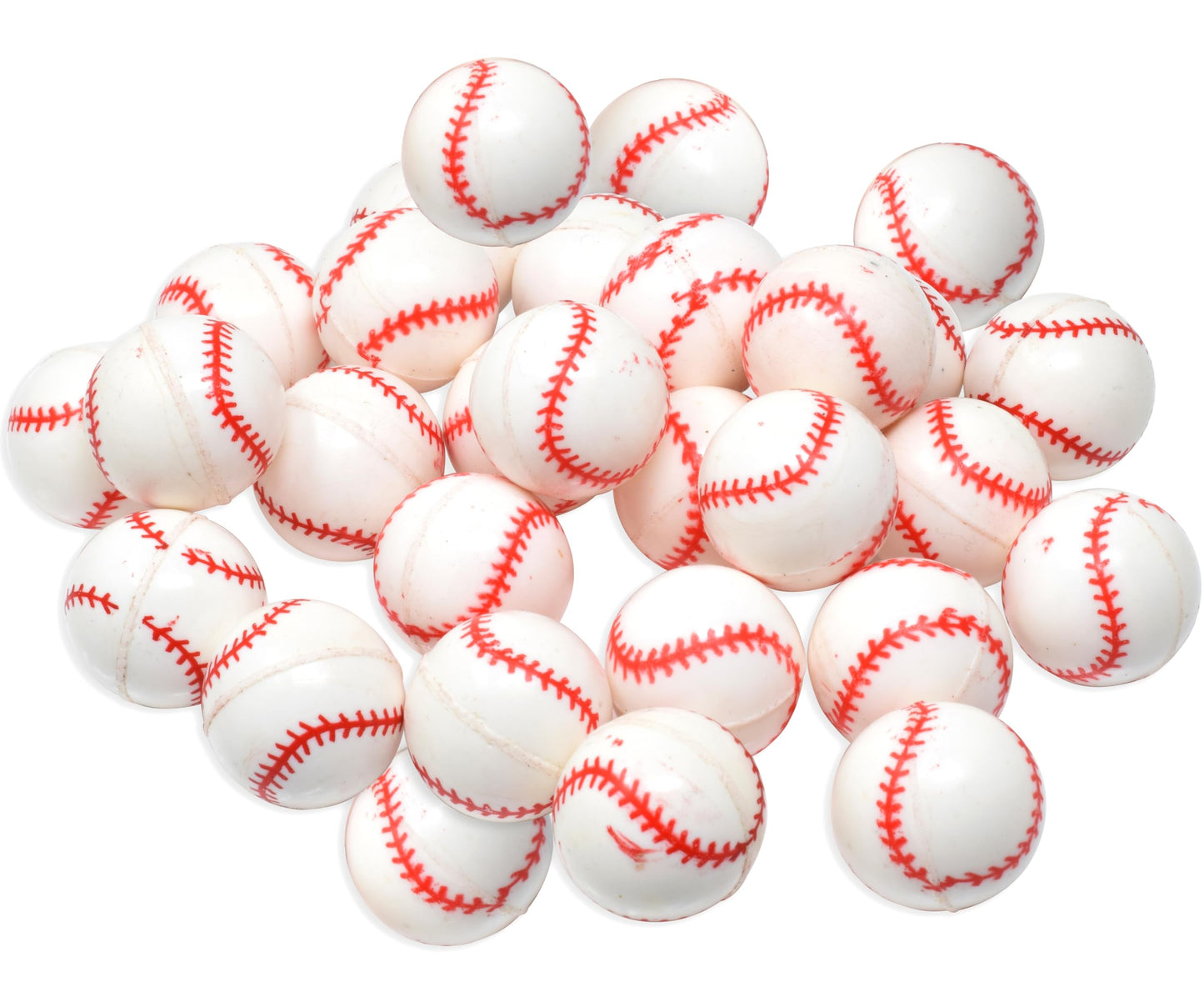 25 Bouncy Balls for Kids Party Favors Small Rubber Superball Baseball, 27mm