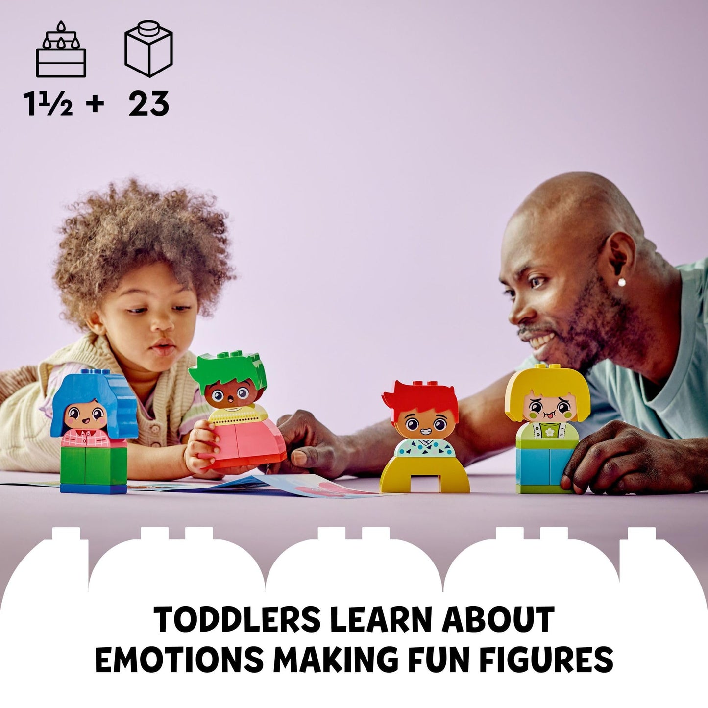 LEGO DUPLO My First Big Feelings & Emotions Interactive Toy, Colored Building Bricks and 4 Characters, Social and Emotional Play for Preschoolers, 1