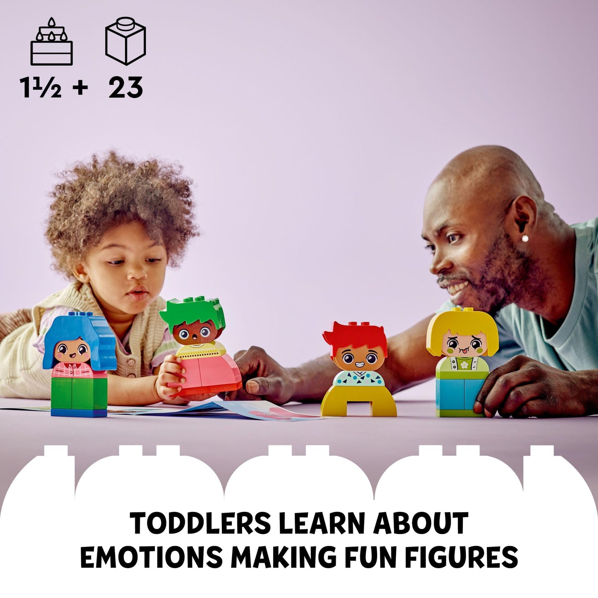 LEGO DUPLO My First Big Feelings & Emotions Interactive Toy, Colored Building Bricks and 4 Characters, Social and Emotional Play for Preschoolers, 1