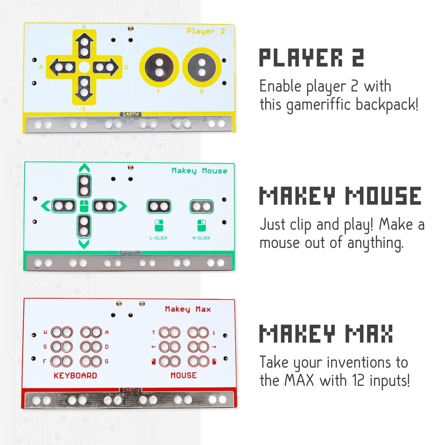 Makey Makey Backpack Bundle - Expansion Pack for Makey Makey Classic - Add More Inputs & Creativity to Your Inventions (Makey Makey Classic Required