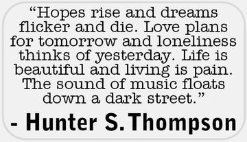 Hope Rise Dreams Flicker Hunter Thompson - 100 Stickers Pack 2.25 x 1.25 inches