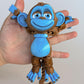 Whattiho 3D Printed Articulated Monkey Fidget Toy - Posable, Hangable, Stands on Its Own for Fun Poses and Display (Multicolor)
