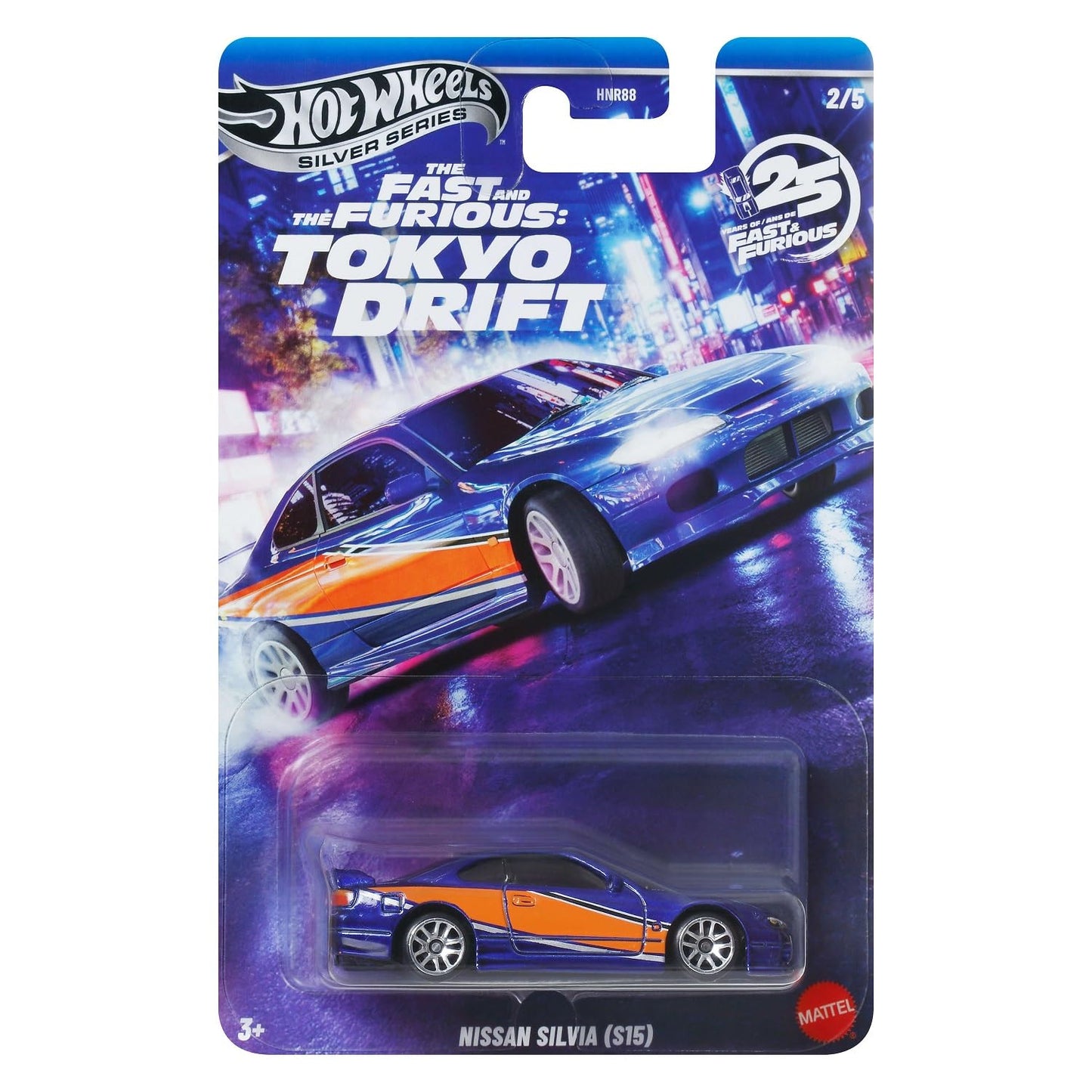 Hot Wheels Fast and Furious Tokyo Drift Car Nissan Silvia S15 Model Die Cast Scale 1:64 Length 7 cm JKX06